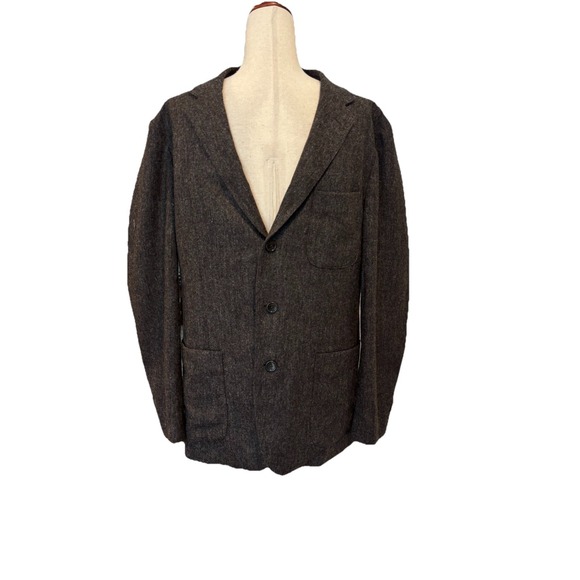 J CREW Ludlow Moon Tweed Blazer Wool Sport Coat 42 R Dark Brown Lined